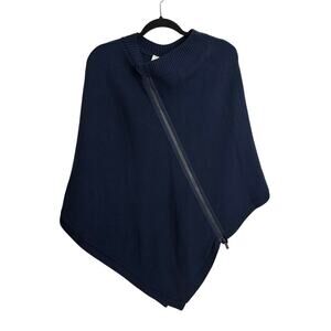 Lululemon Poncho Womens One Size True Navy Blue On The Go Merino Wool Waffle